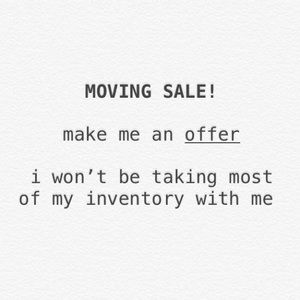 MOVING SALE